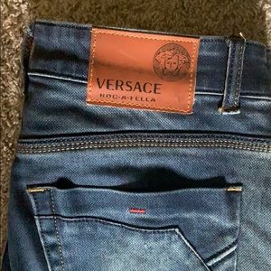 Versace skinny rip jeans men